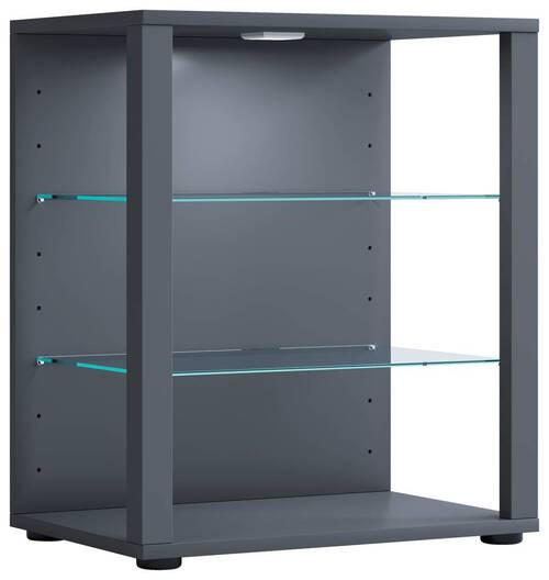 VITRINE in Anthrazit - Anthrazit/Schwarz, Modern, Glas/Holzwerkstoff (52/60/35cm) - MID.YOU