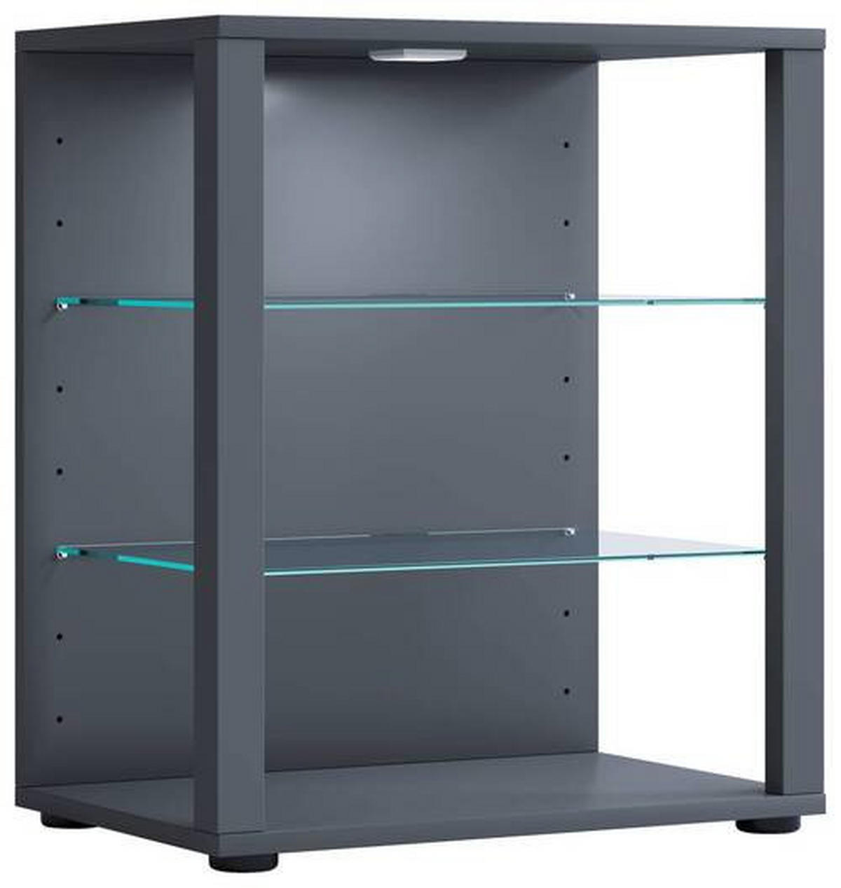 VITRINE in Anthrazit  - Anthrazit/Schwarz, Modern, Glas/Holzwerkstoff (52/60/35cm) - MID.YOU