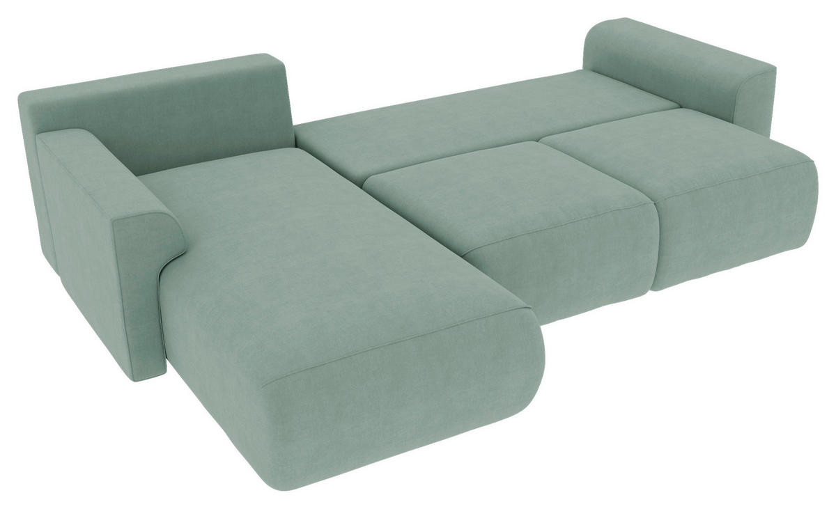 Freisteller von Carryhome ECKSOFA Mintgrün Velours.