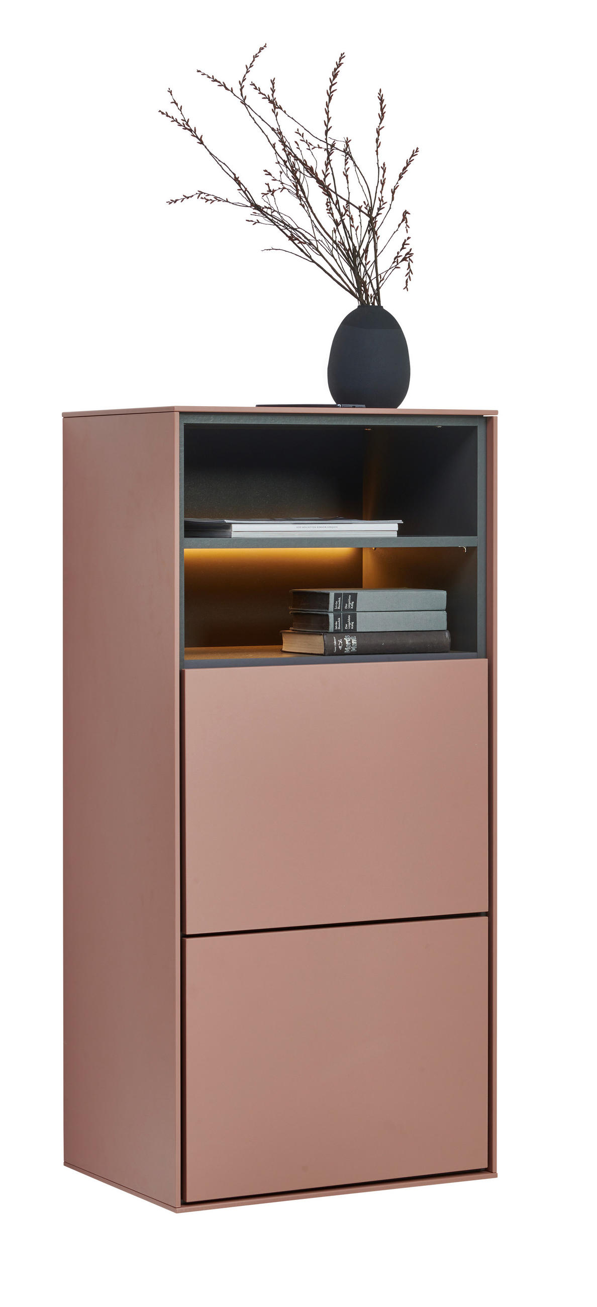 SCHUHSCHRANK Braun, Graphitfarben  - Graphitfarben/Braun, Design, Holzwerkstoff (55/118/41cm) - Voleo