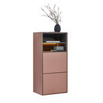 SCHUHSCHRANK RENO  in 55/118/41 cm  - Graphitfarben/Braun, Design, Holzwerkstoff (55/118/41cm) - Voleo