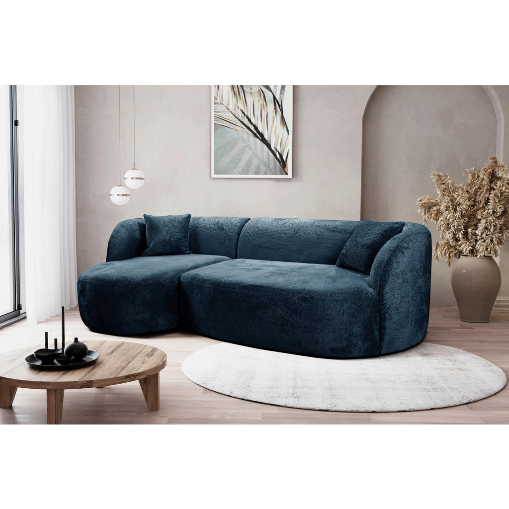 Thumbnail - Mid.you Ecksofa, Blau, Textil, 3-Sitzer, Ottomane links, L-Form, 264x143 cm, Made in EU, Wohnzimmer, Sofas & Couches, Wo...