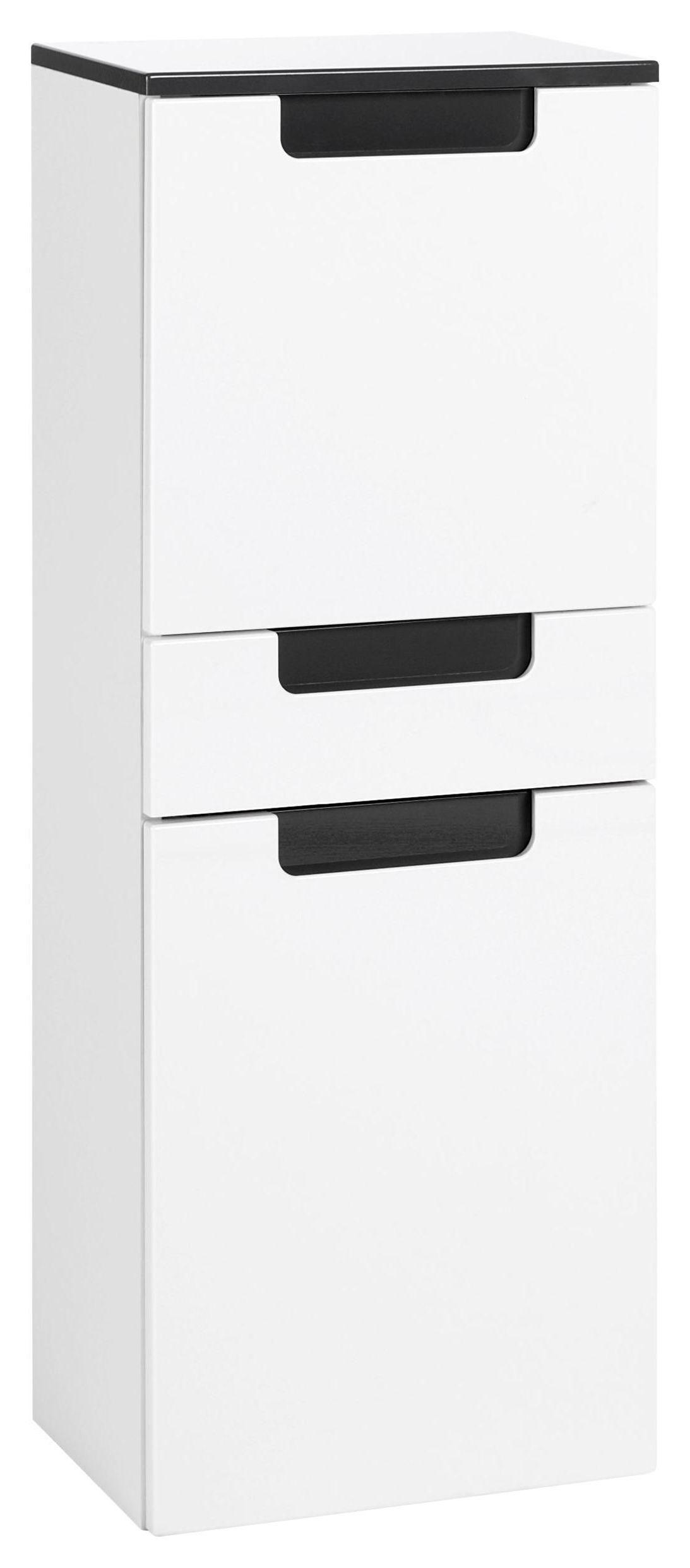 Midischrank Mit Türdämpfer Siena 40cm Weiß/anthrazit