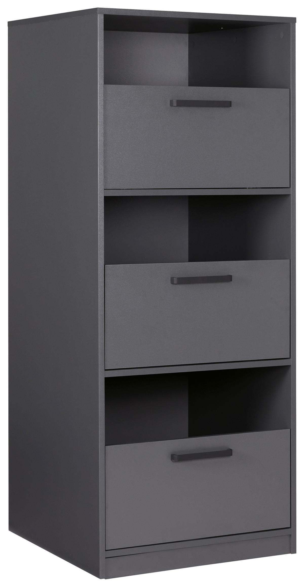 WÄSCHESCHRANK 67/164/68 cm  in Anthrazit  - Anthrazit/Schwarz, MODERN, Holzwerkstoff/Metall (67/164/68cm) - home24