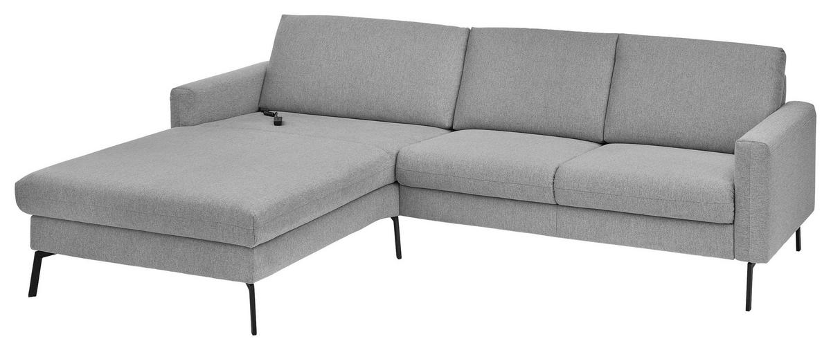 ECKSOFA Grau Flachgewebe  - Schwarz/Grau, Design, Textil/Metall (187/270cm) - Musterring