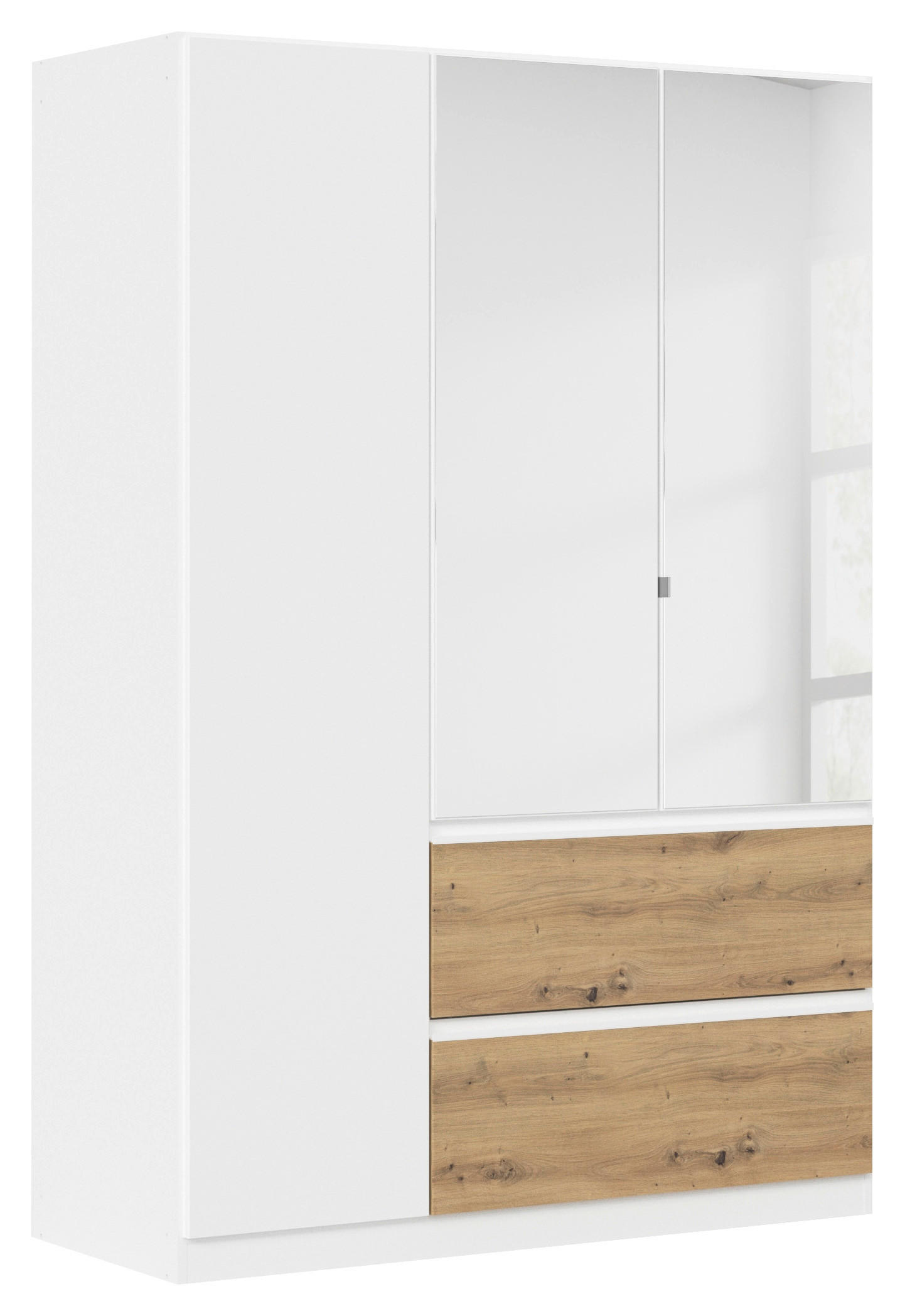 DREHTÜRENSCHRANK 136/197/54 cm 3-türig Weiß, Eiche Artisan  - Weiß/Eiche Artisan, MODERN, Holzwerkstoff (136/197/54cm) - Rauch Möbel