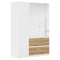 DREHTÜRENSCHRANK in Weiss, Eiche Artisan  - Weiss/Eiche Artisan, Modern, Holzwerkstoff (136/197/54cm) - Rauch Möbel