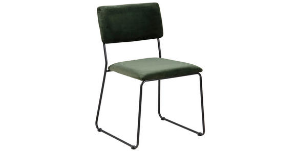 STUHL  Stoffauswahl Samt  - Waldgrün/Schwarz, KONVENTIONELL, Textil/Metall (50/80/53,5cm) - Carryhome