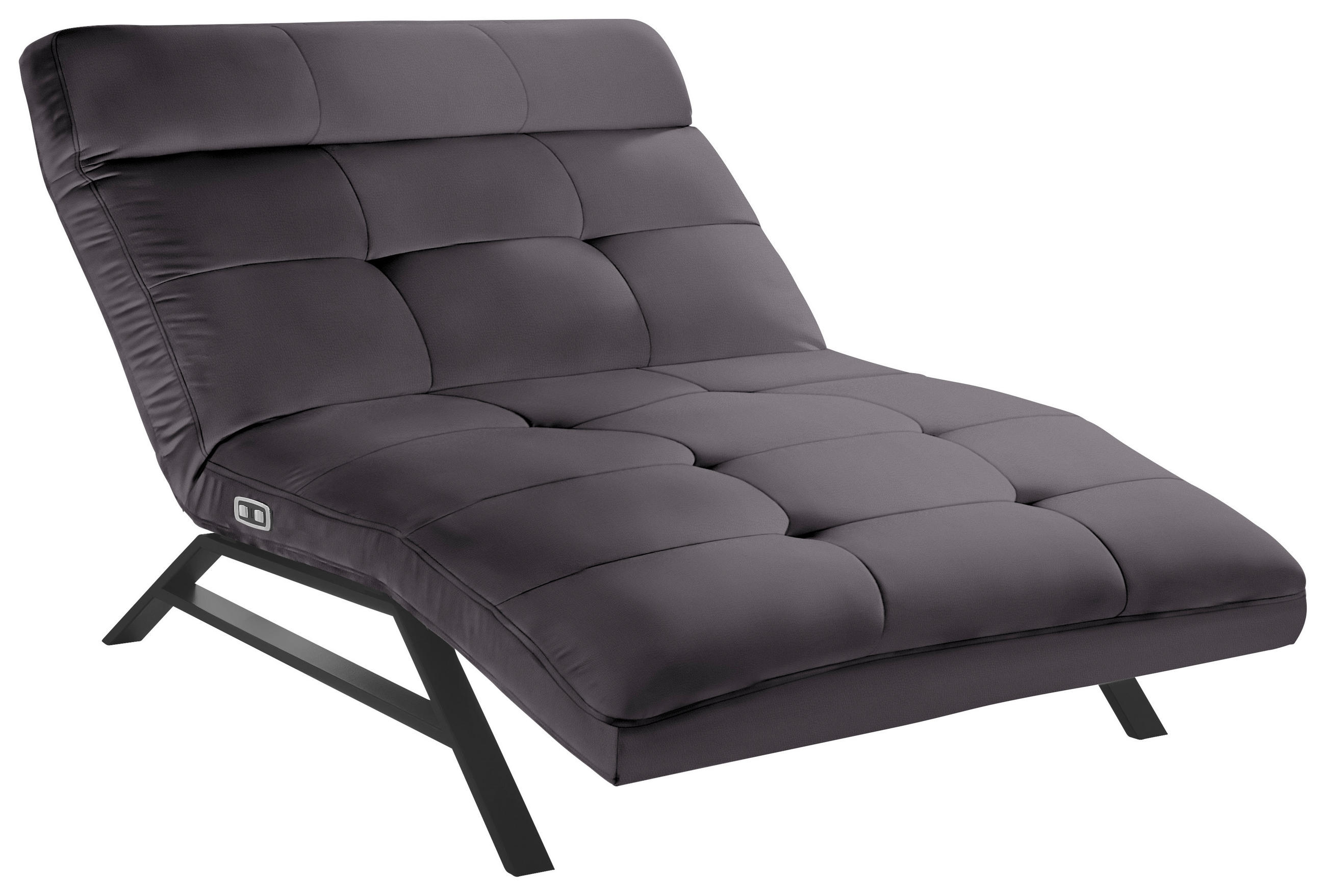 Liege mit motorischer Relaxfkt Echtleder Mokka  - Schwarz/Mokka, Design, Leder/Metall (120/54-113/158-198cm) - Pure Home Lifestyle