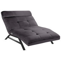 RELAXLIEGE in Echtleder Mokka  - Schwarz/Mokka, Design, Leder/Metall (120/54-113/158-198cm) - Pure Home Lifestyle