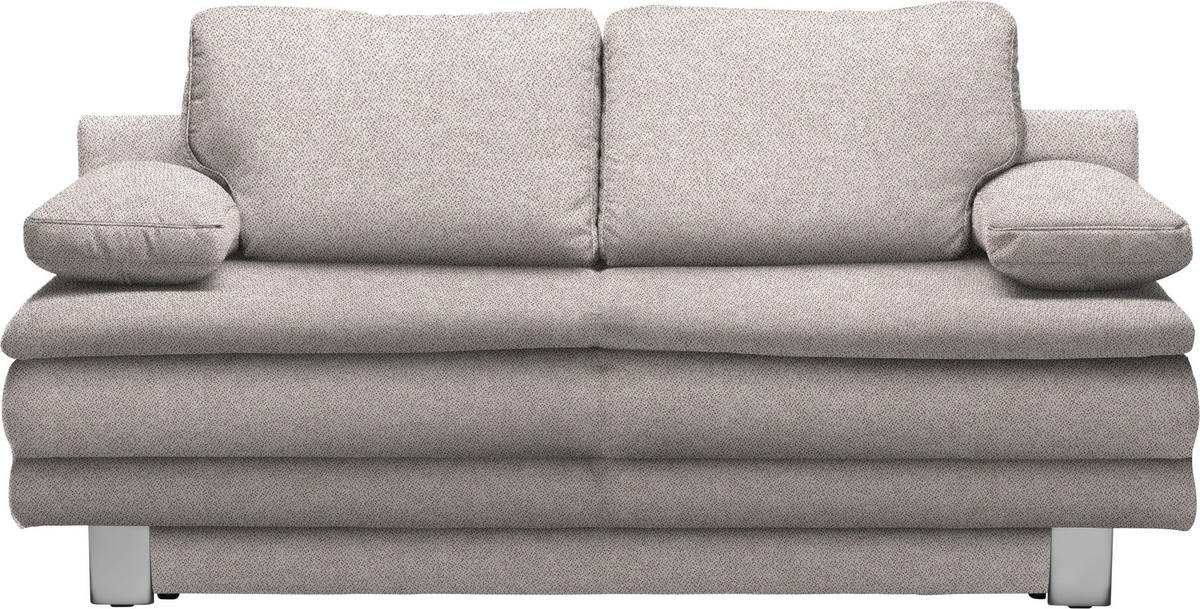 SCHLAFSOFA Bruno in Webstoff Naturfarben  - Chromfarben/Naturfarben, Design, Textil/Metall (194/96/86cm) - Novel