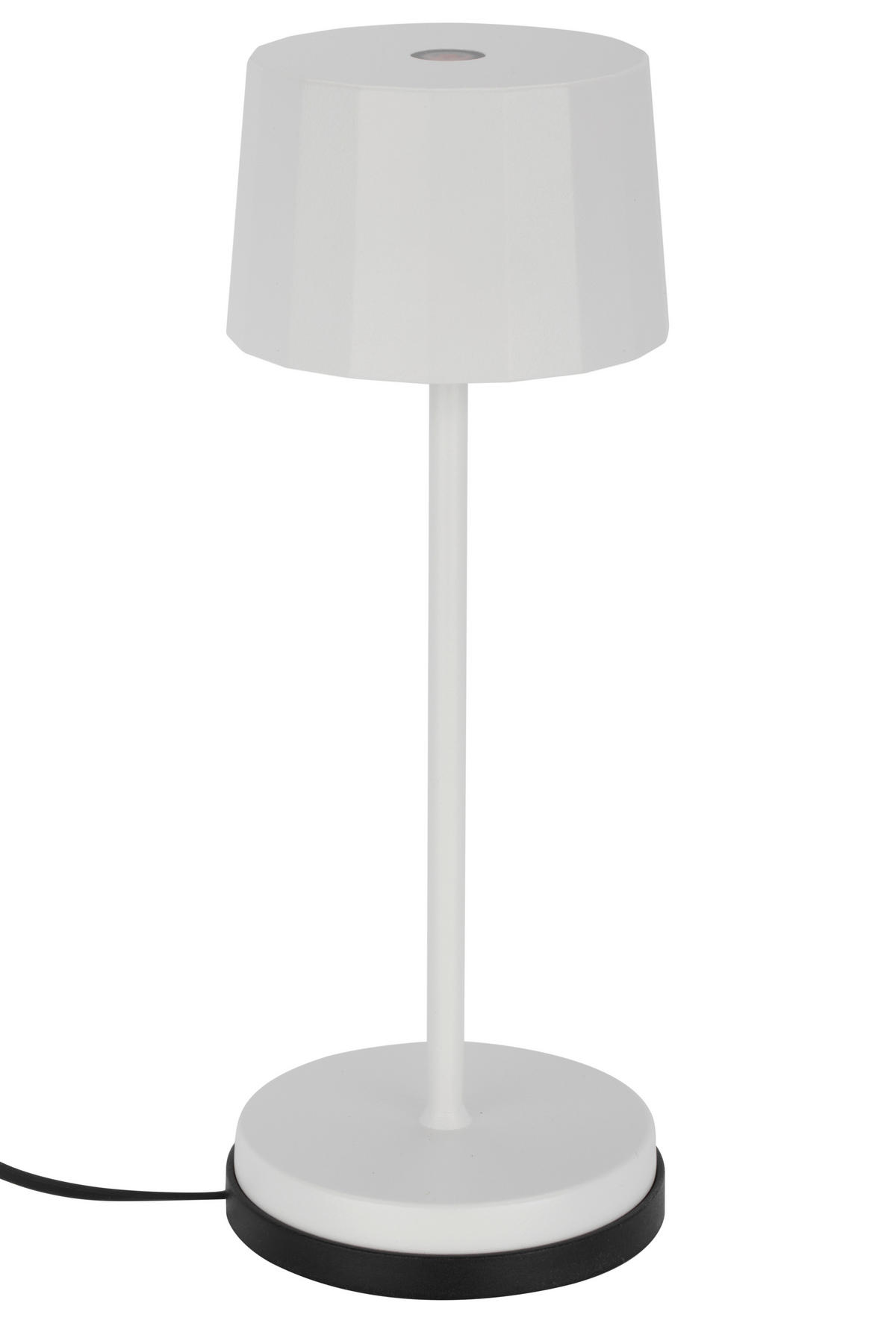 AKKU-TISCHLEUCHTE 7,5/20 cm  - Weiß, Design, Kunststoff/Metall (7,5/20cm) - Dieter Knoll