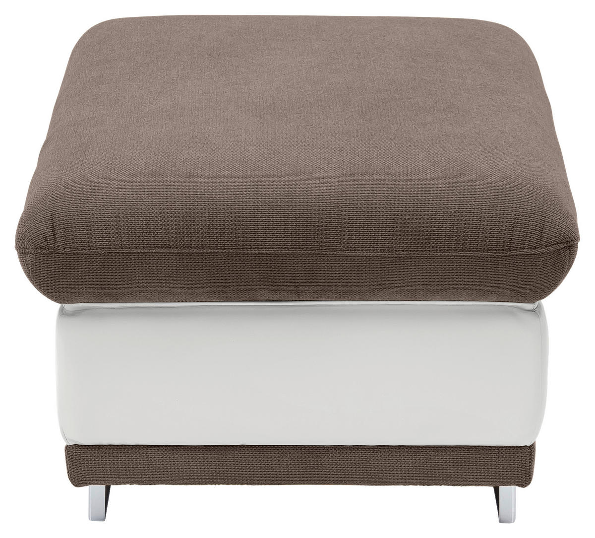HOCKER Chenille Braun, Sandfarben  - Sandfarben/Chromfarben, KONVENTIONELL, Textil/Metall (97/47/67cm) - MID.YOU