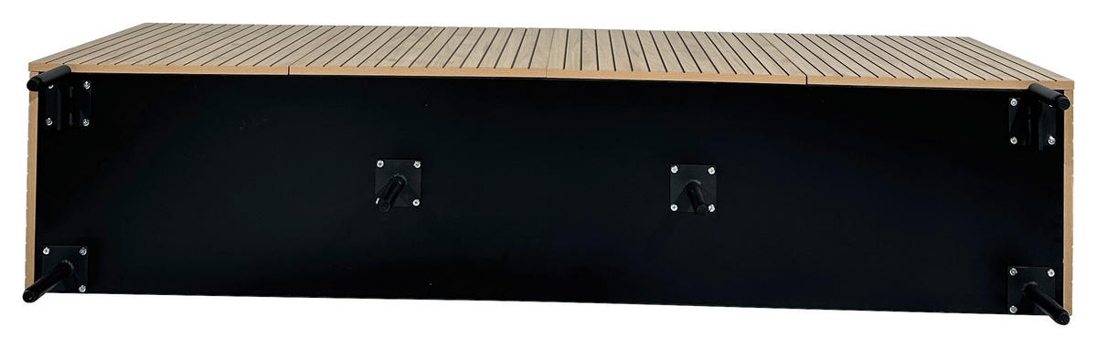 SIDEBOARD LINO  in 181/75/40 cm  - Eichefarben/Schwarz, Design, Holzwerkstoff/Metall (181/75/40cm) - Xora