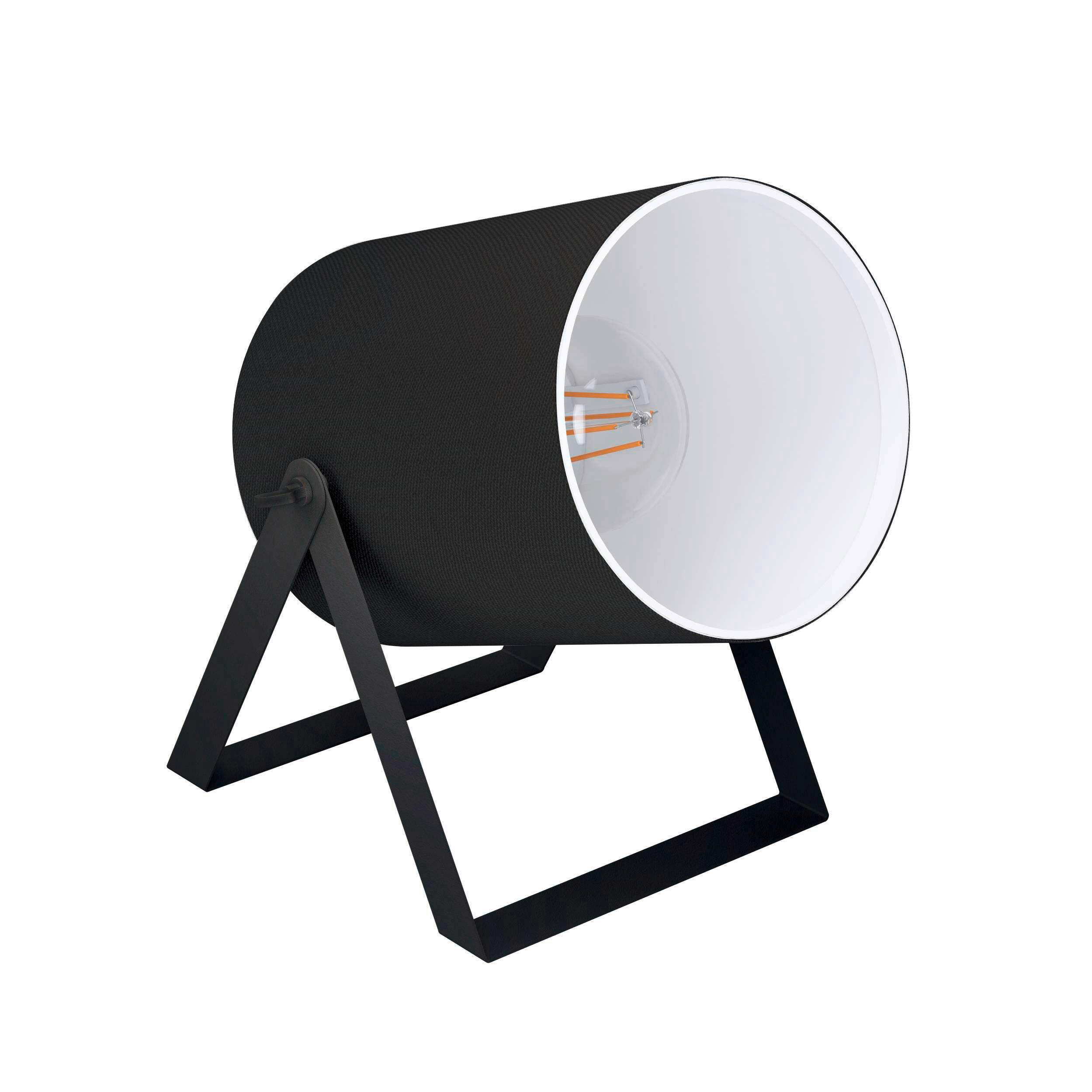 BORDSLAMPA Villabate 18,5/16/17,5 cm   - vit/svart, Design, metall/textil (18,5/16/17,5cm) - Eglo