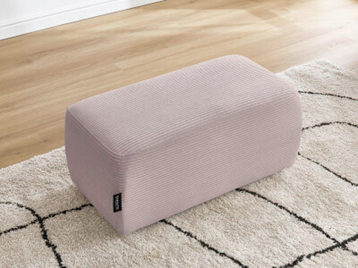 HOCKER ATILLA Cord Lila  - Lila/Schwarz, MODERN, Kunststoff/Textil (92/44/48cm)