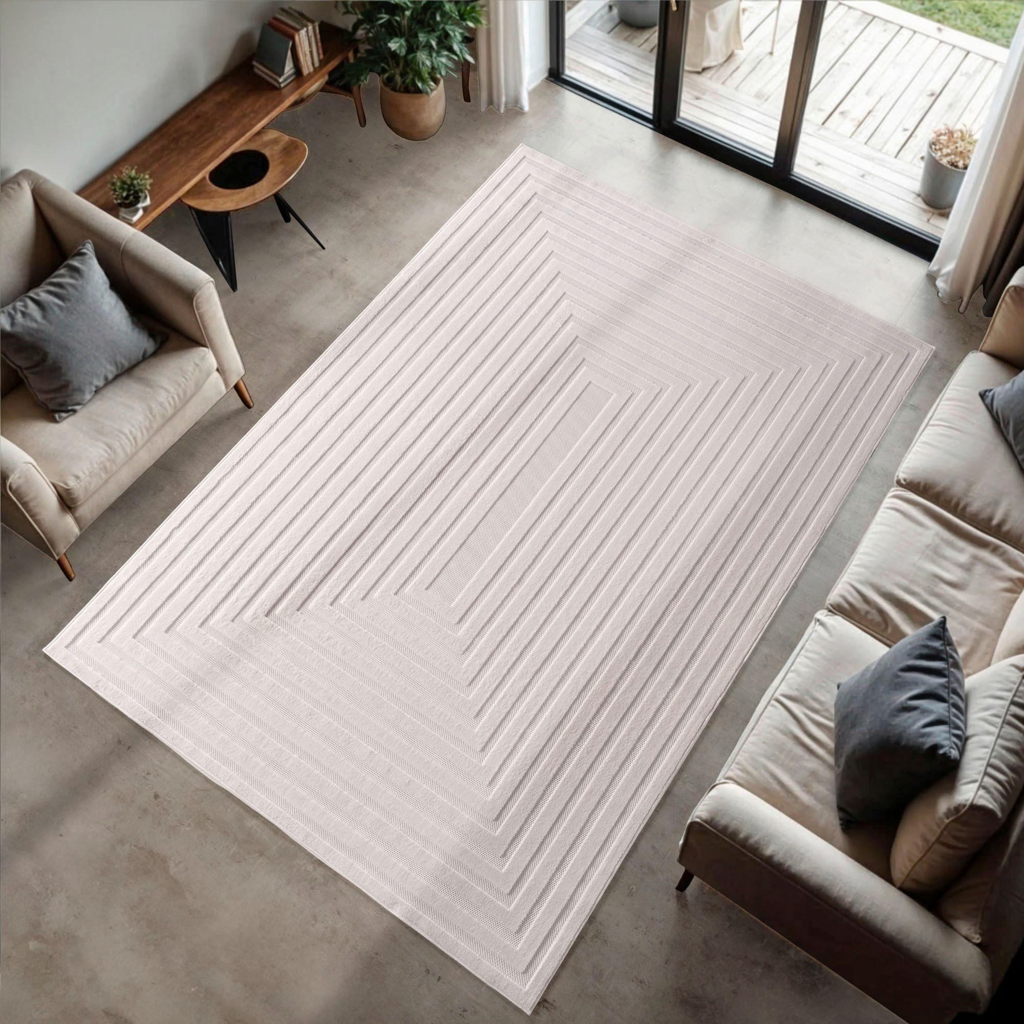 LÄUFER 80/250 cm Doha  - Creme, Design, Textil (80/250cm)