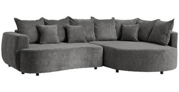 ECKSOFA Grau Chenille  - Schwarz/Grau, Design, Kunststoff/Textil (307/194cm) - Carryhome