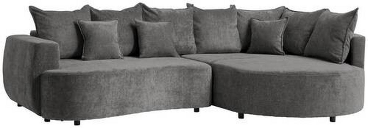 ECKSOFA in Chenille Grau  307/194 cm  - Schwarz/Grau, Design, Kunststoff/Textil (307/194cm) - Carryhome