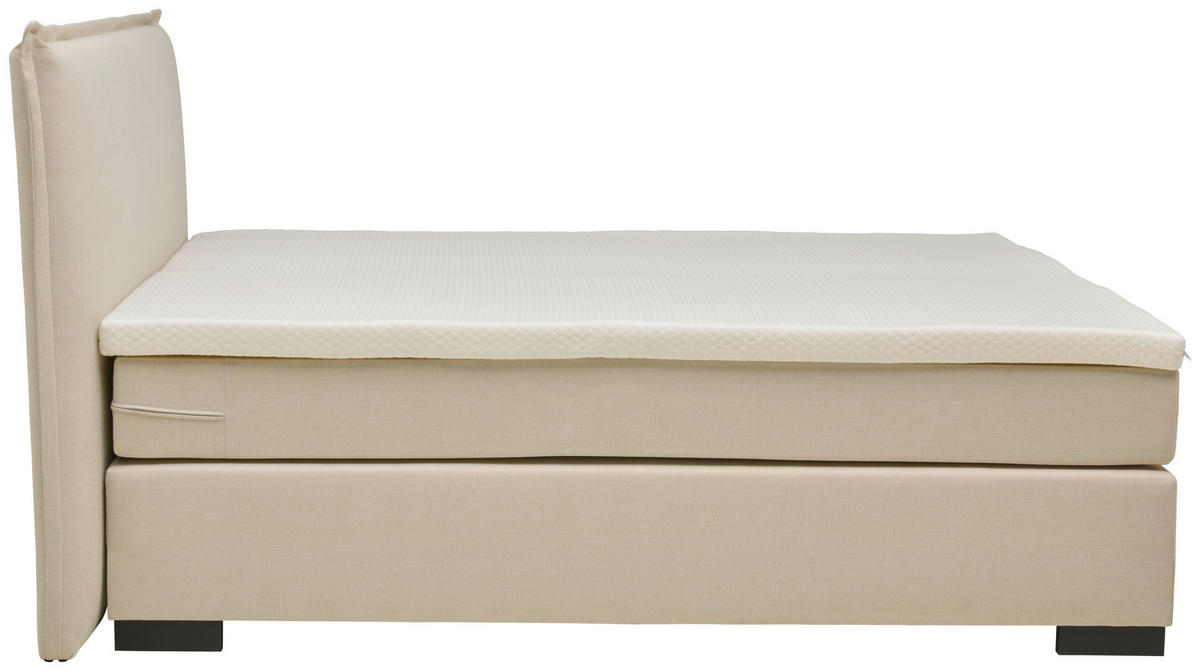 BOXSPRINGBETT 180/200 cm  in Beige  - Beige/Schwarz, MODERN, Karton/Holz (180/200cm) - MID.YOU