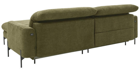 ECKSOFA Olivgrün Flachgewebe  - Schwarz/Olivgrün, Design, Textil/Metall (252/191cm) - Dieter Knoll