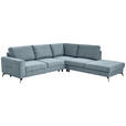 ECKSOFA Hellblau Chenille  - Schwarz/Hellblau, KONVENTIONELL, Textil/Metall (275/257cm) - Carryhome