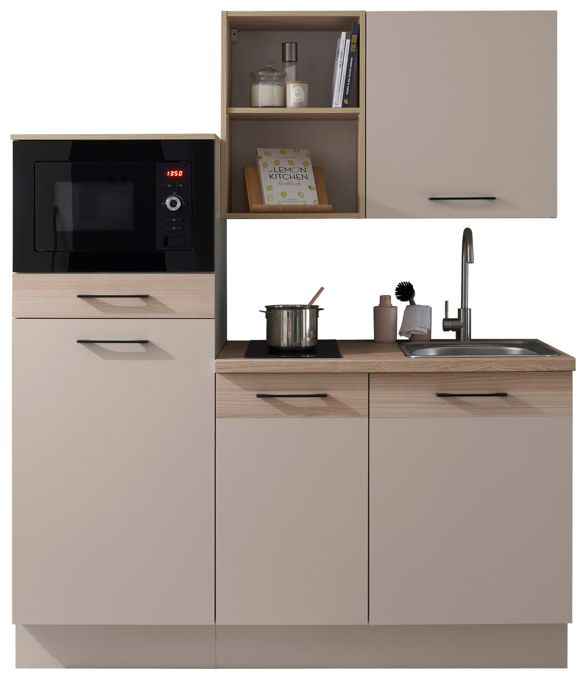 KUHINJSKI BLOK BREZ APARATOV - kašmir/črna, Basics, kovina/leseni material (165cm) - MID.YOU