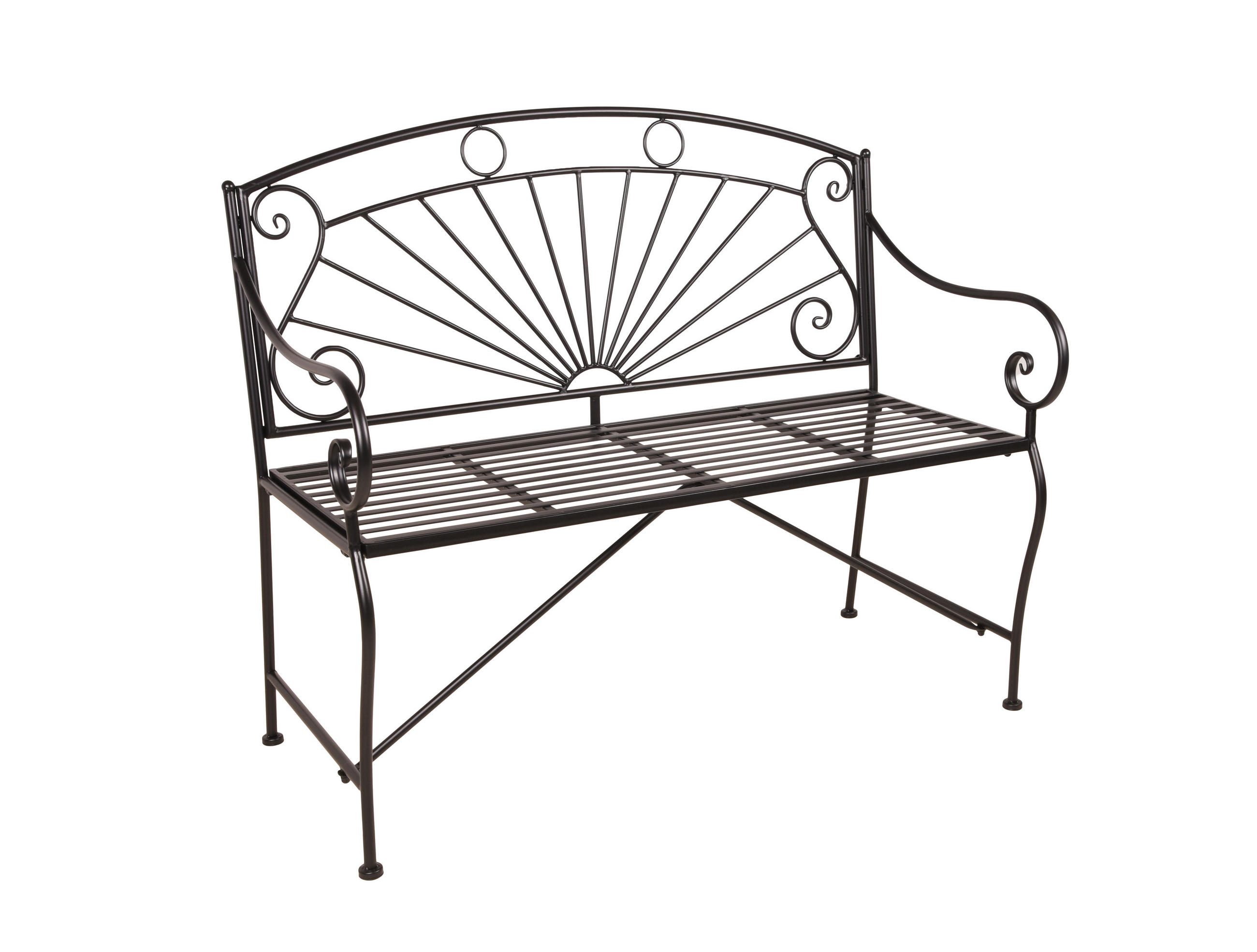 GARTENBANK 111/96/55 cm  in Schwarz  - Schwarz, Basics, Metall (111/96/55cm) - Gardenson