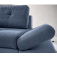 ECKSOFA Blau Webstoff Zierkissen, Rückenkissen, Bettkasten, Schlaffunktion, Rücken echt, Armteilverstellung  - Chromfarben/Blau, Design, Kunststoff/Textil (302/187cm) - Carryhome