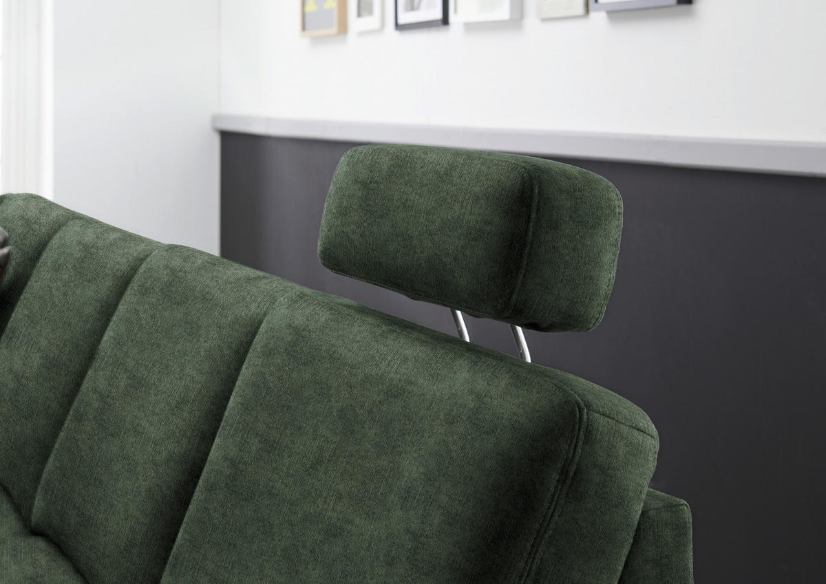 WOHNLANDSCHAFT in Velours Grün  - Eichefarben/Grün, KONVENTIONELL, Holz/Textil (167/316/235cm) - Beldomo System