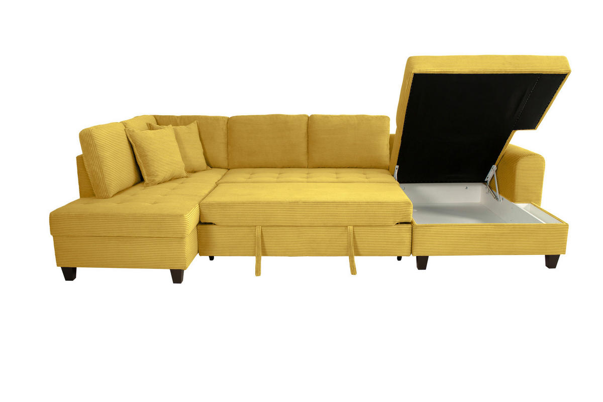 WOHNLANDSCHAFT MORITZ Senfgelb Cord  - Senfgelb, Trend, Textil (178/324/155cm) - P & B