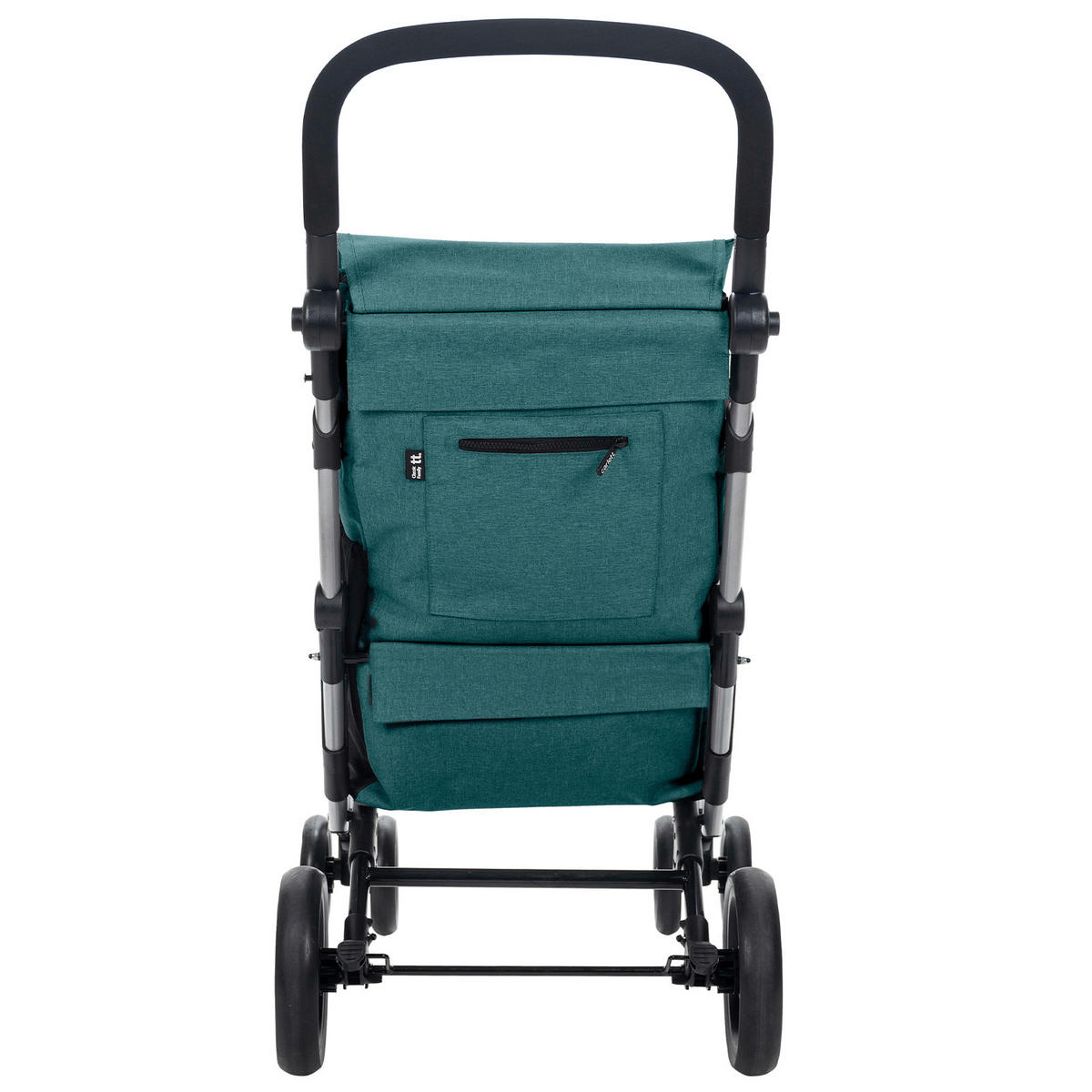 EINKAUFSTROLLEY  - Silberfarben/Mintgrün, Trend, Textil/Metall (48/102/62cm) - Milino