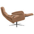 RELAXSESSEL in Leder Haselnussfarben  - Edelstahlfarben/Haselnussfarben, Design, Leder/Metall (76/119/86cm) - Dieter Knoll