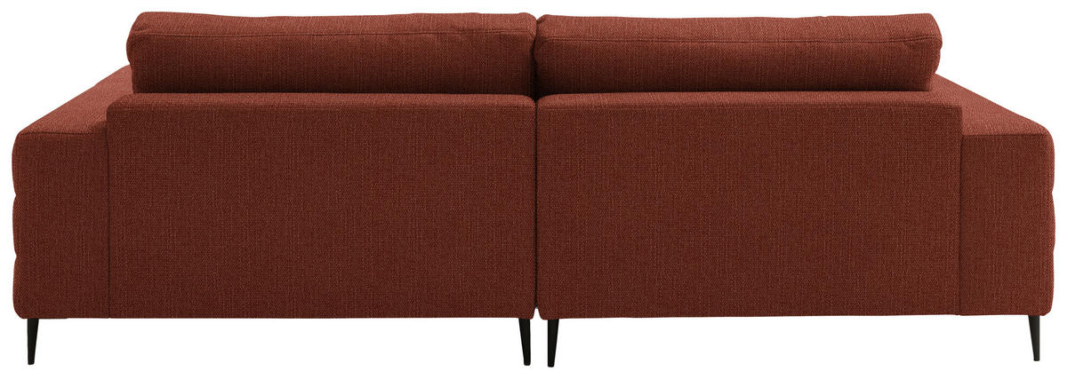 ECKSOFA in Flachgewebe Rostfarben  177/253 cm  - Rostfarben/Schwarz, Design, Textil/Metall (177/253cm) - Dieter Knoll