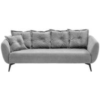 3-SITZER-SOFA Mikrofaser Grau  - Schwarz/Grau, MODERN, Textil/Metall (236/94/103cm) - Livetastic