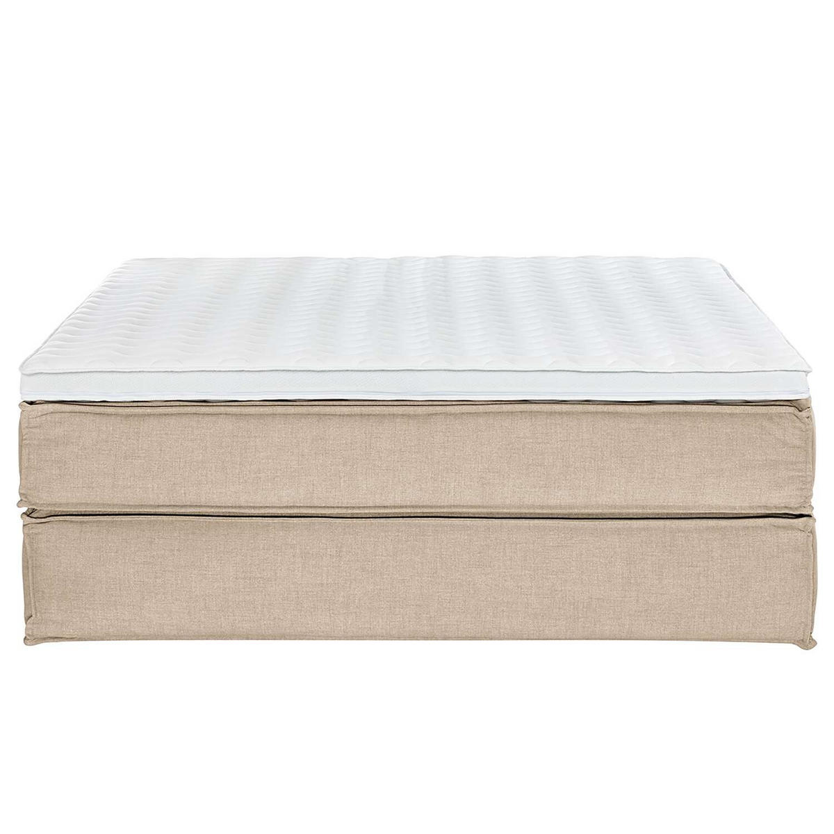 BOXSPRINGBETT 180/200 cm  in Beige  - Beige/Schwarz, Design, Textil (180/200cm) - home24