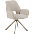 ARMLEHNSTUHL  in Stahl Flachgewebe  - Beige/Grau, Design, Textil/Metall (60/85/63cm) - Ambia Home