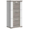 SCHUHSCHRANK Weiß, Eichefarben  - Chromfarben/Eichefarben, Basics, Holzwerkstoff/Metall (65/131/42cm) - Xora