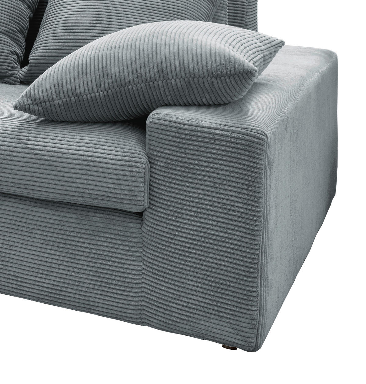 ECKSOFA in Cord Hellblau  - Schwarz/Hellblau, Modern, Kunststoff/Textil (200/278cm) - Livetastic