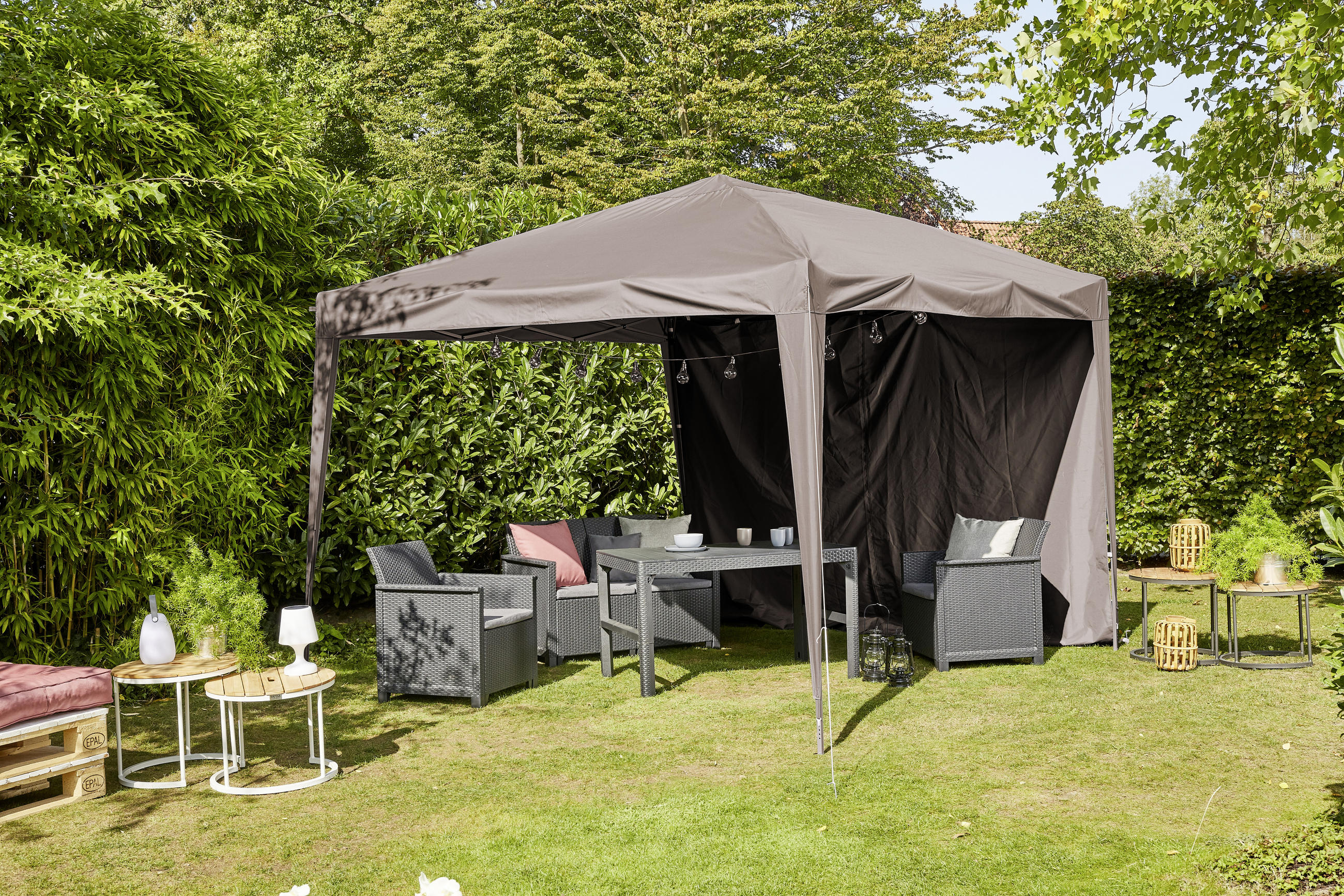 PAVILLON 300/260/300 cm   - Taupe/Grau, KONVENTIONELL, Textil/Metall (300/260/300cm) - Siena Garden