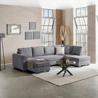 WOHNLANDSCHAFT Grau Mikrofaser  - Schwarz/Grau, MODERN, Kunststoff/Textil (155/305/178cm) - P & B
