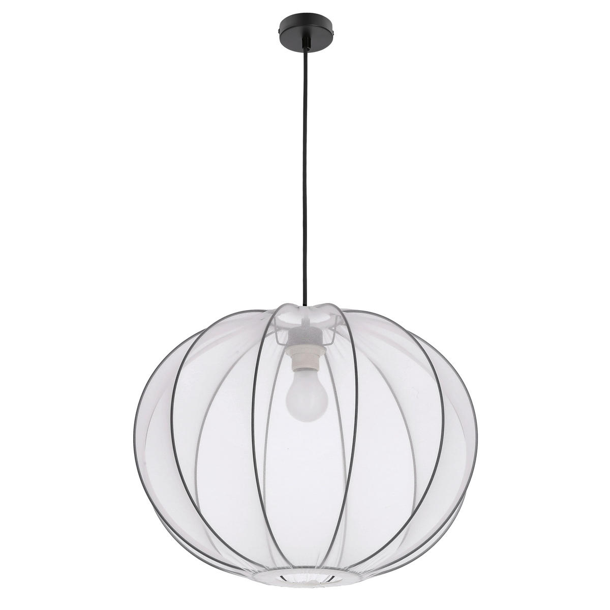 PENDELLEUCHTE 52/52/135 cm  - Schwarz/Weiß, KONVENTIONELL, Kunststoff/Metall (52/52/135cm)