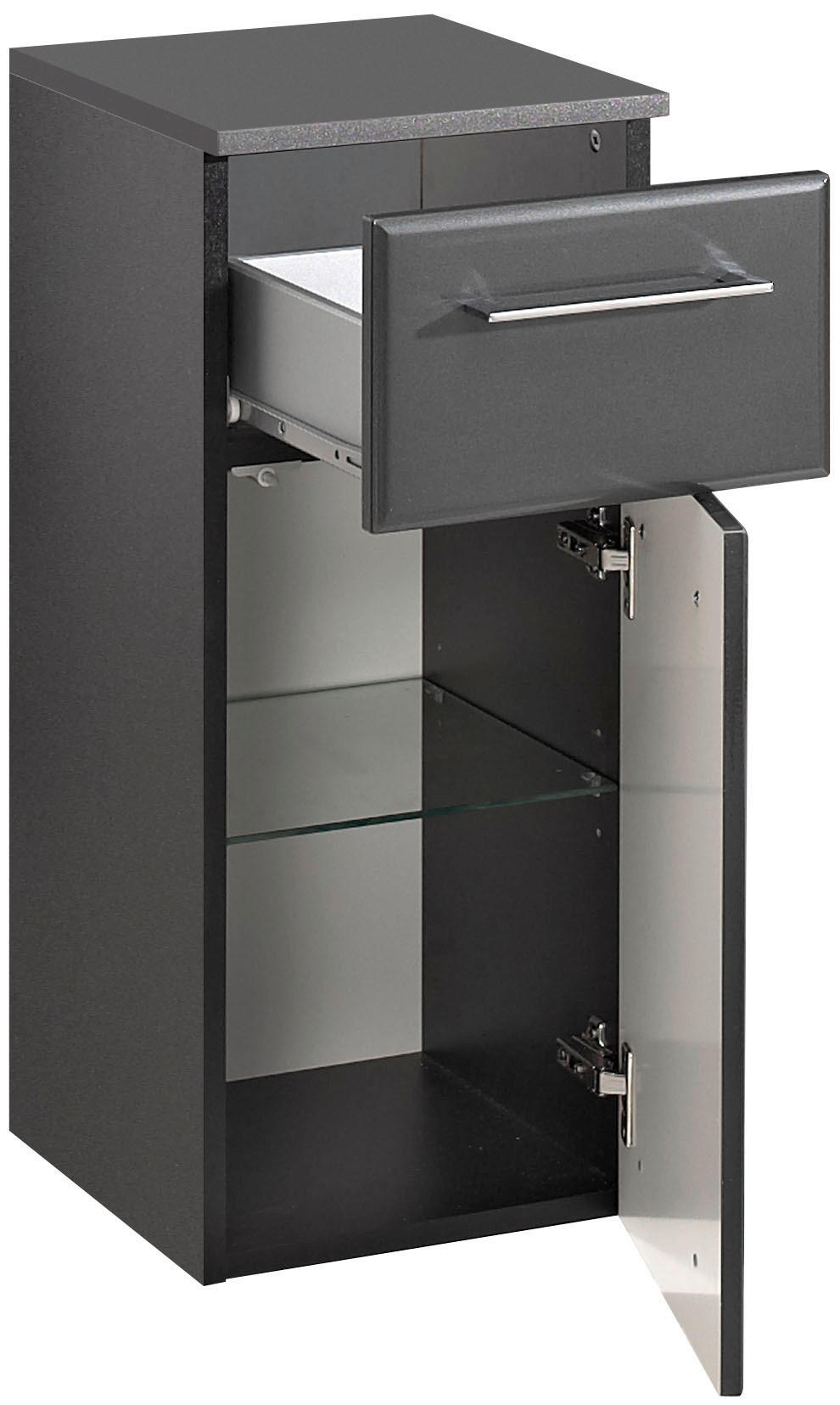 UNTERSCHRANK 30/72/33 cm - Chromfarben/Anthrazit, Basics, Glas/Holzwerkstoff (30/72/33cm) - Pelipal