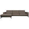 ECKSOFA Grau Echtleder  - Schwarz/Grau, MODERN, Leder/Holz (175/299cm) - Livetastic