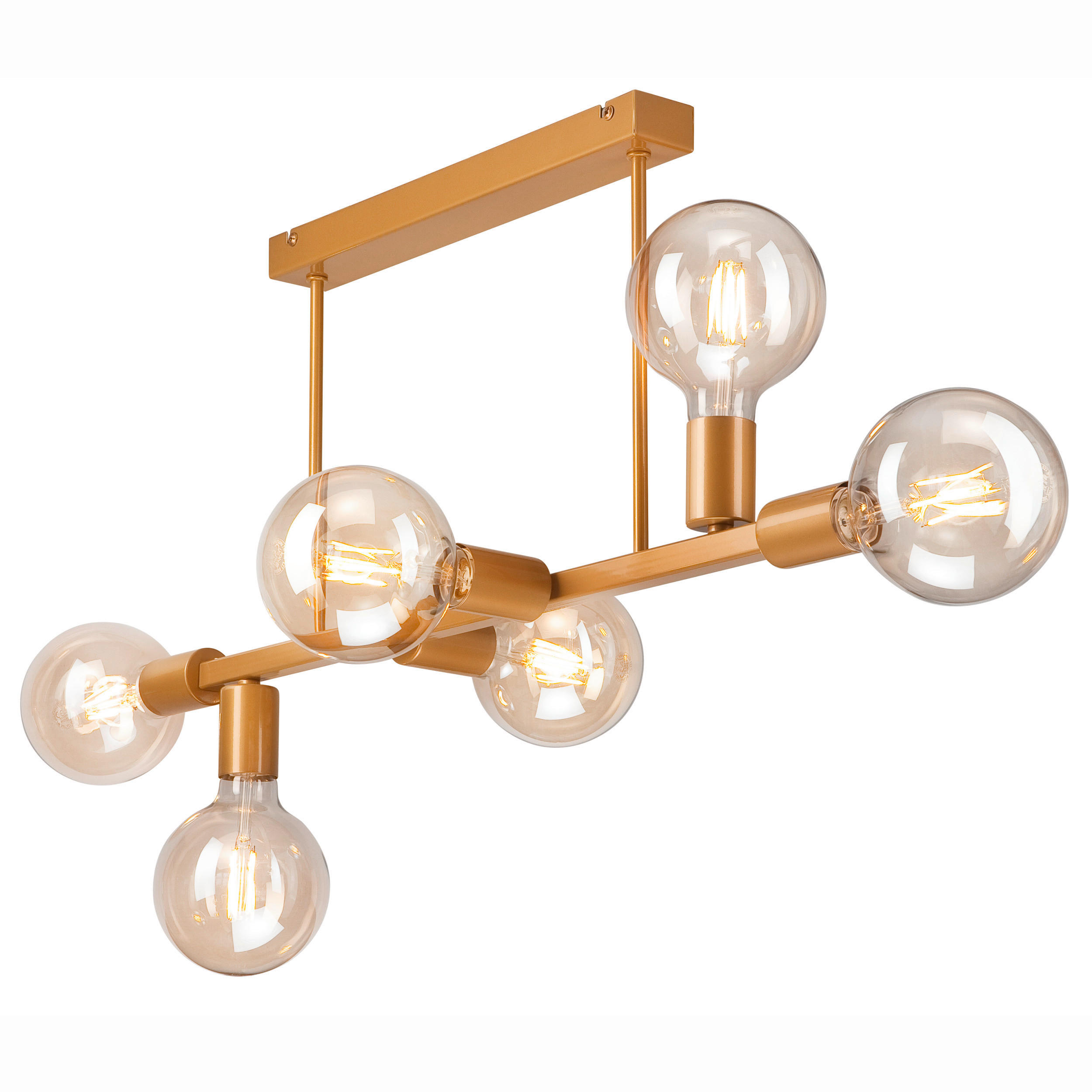 DECKENLEUCHTE    90/39/73 cm  - Goldfarben, Basics, Glas/Metall (90/39/73cm)