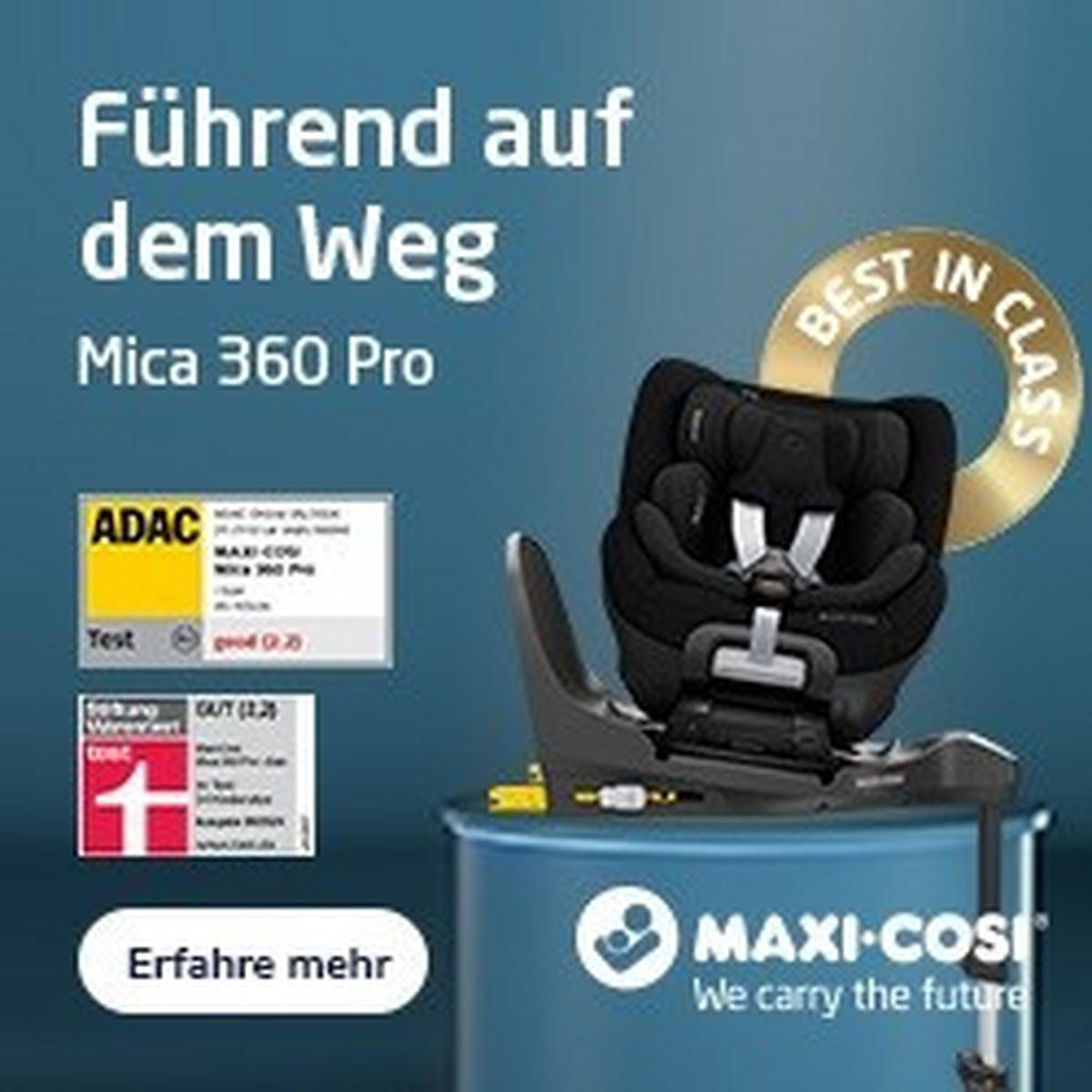 BAKÅTVÄND BILBARNSTOL Mica 360 Pro  - mörkgrön, Basics, metall/textil (44,2/67/74,5cm) - Maxi Cosi Pro