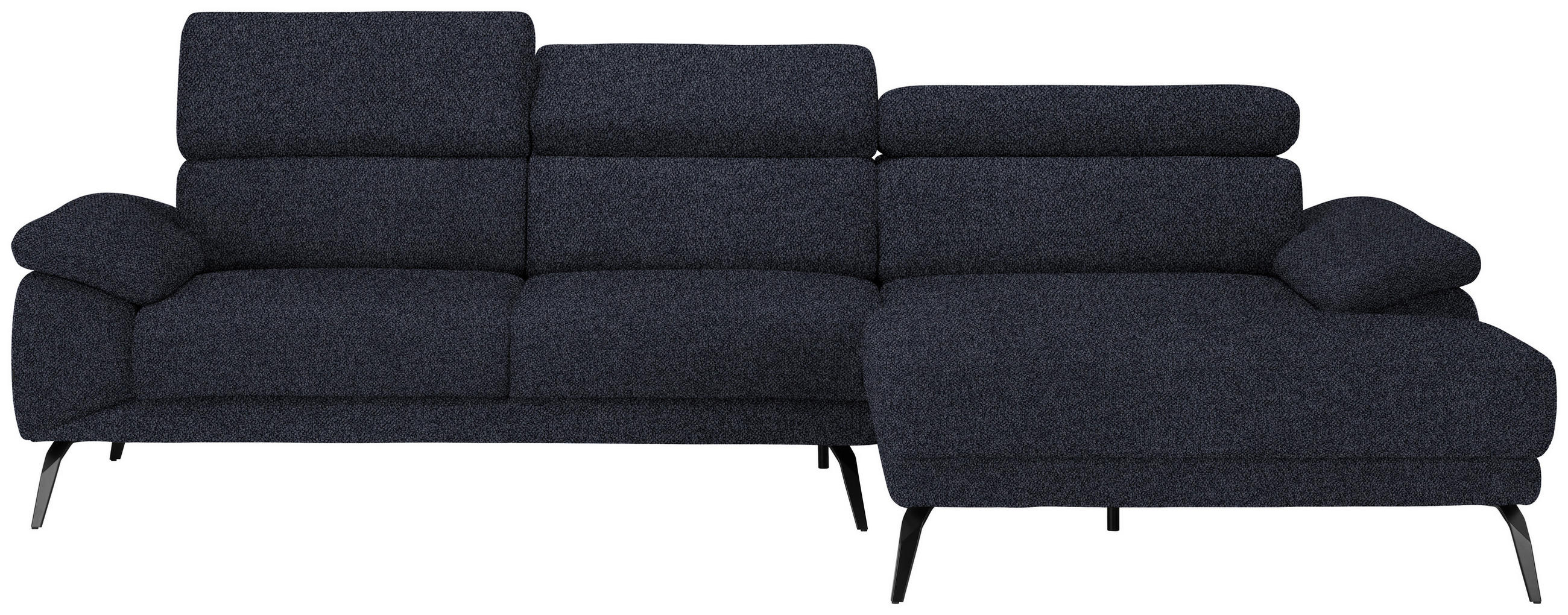 ECKSOFA Anthrazit Velours  - Anthrazit/Schwarz, Design, Textil/Metall (295/187cm) - Novel