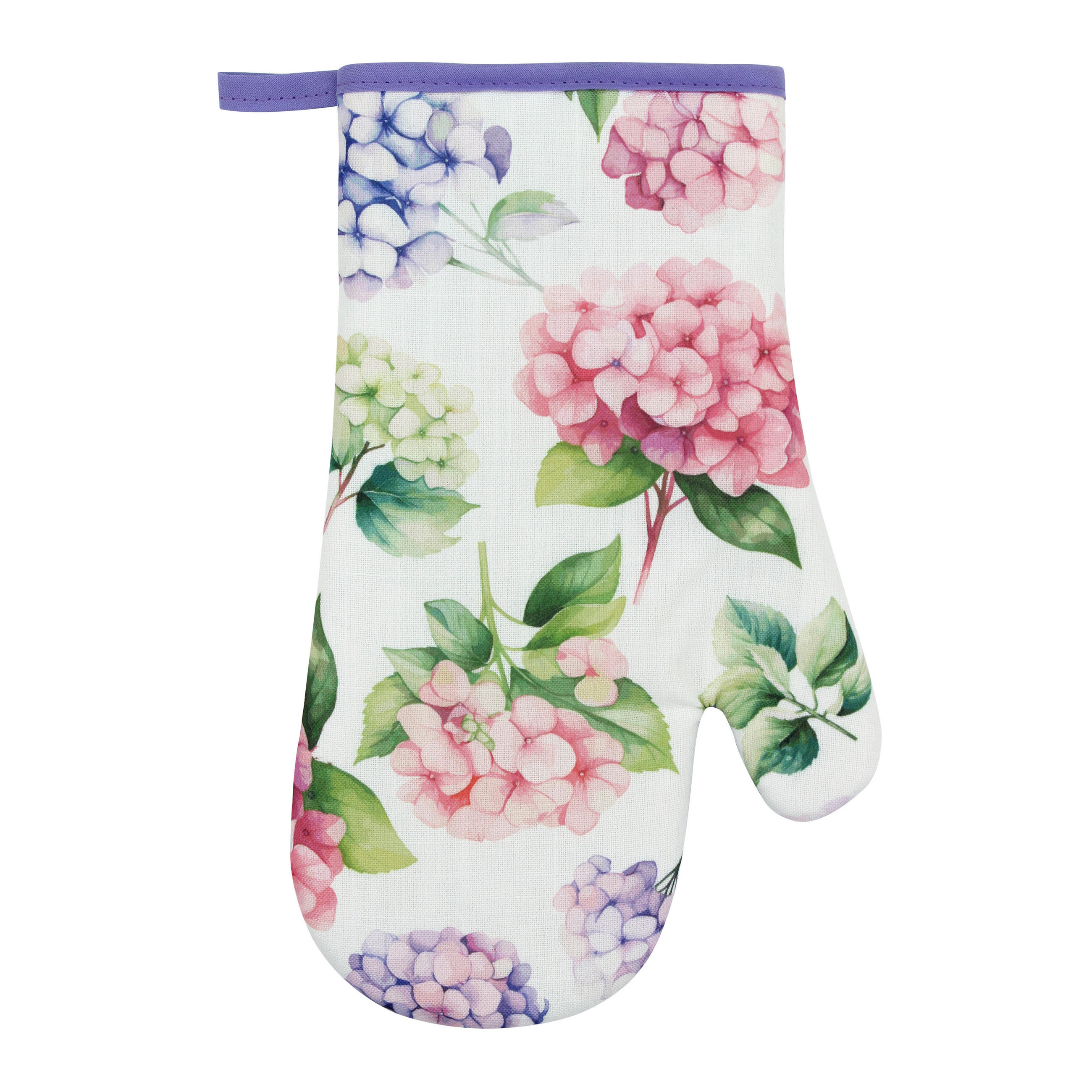 EDÉNYFOGÓ KESZTYŰ lila, fehér  - lila/fehér, Basics, textil (30/18/1cm)