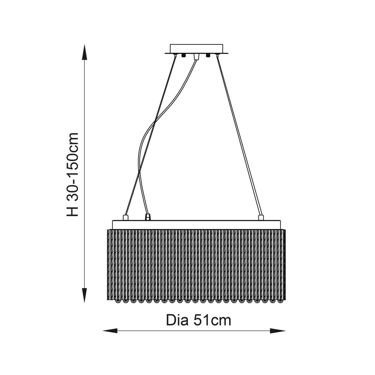 HÄNGELEUCHTE 51/150 cm  - Klar/Nickelfarben, KONVENTIONELL, Glas (51/150cm) - ENDON