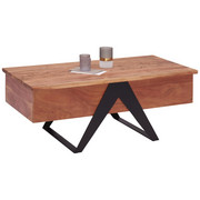 COUCHTISCH in Holz, Metall 115/60/45 cm - Schwarz/Akaziefarben, MODERN, Holz/Metall (115/60/45cm) - Landscape